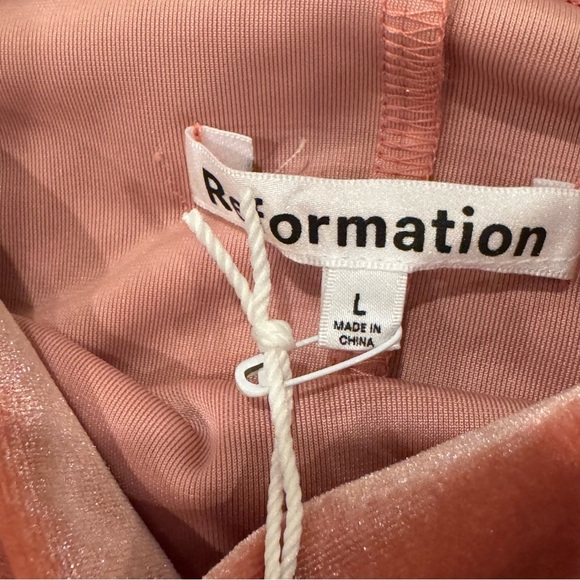 NWT Reformation Alden Knit Mini Dress in Dusty Light Pink Velvet Size large - Picture 10 of 13